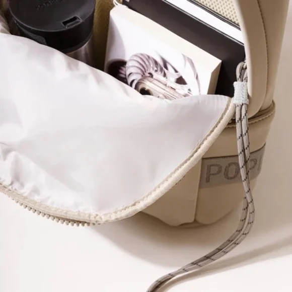 NWT Anthropologie Pops Ups Brand Everyday Backpack Taupe - Picture 7 of 10